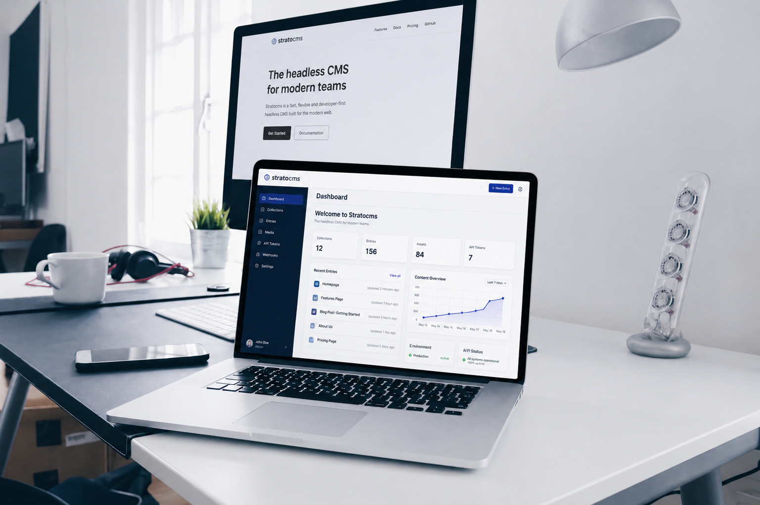 Modern web design interface on screen