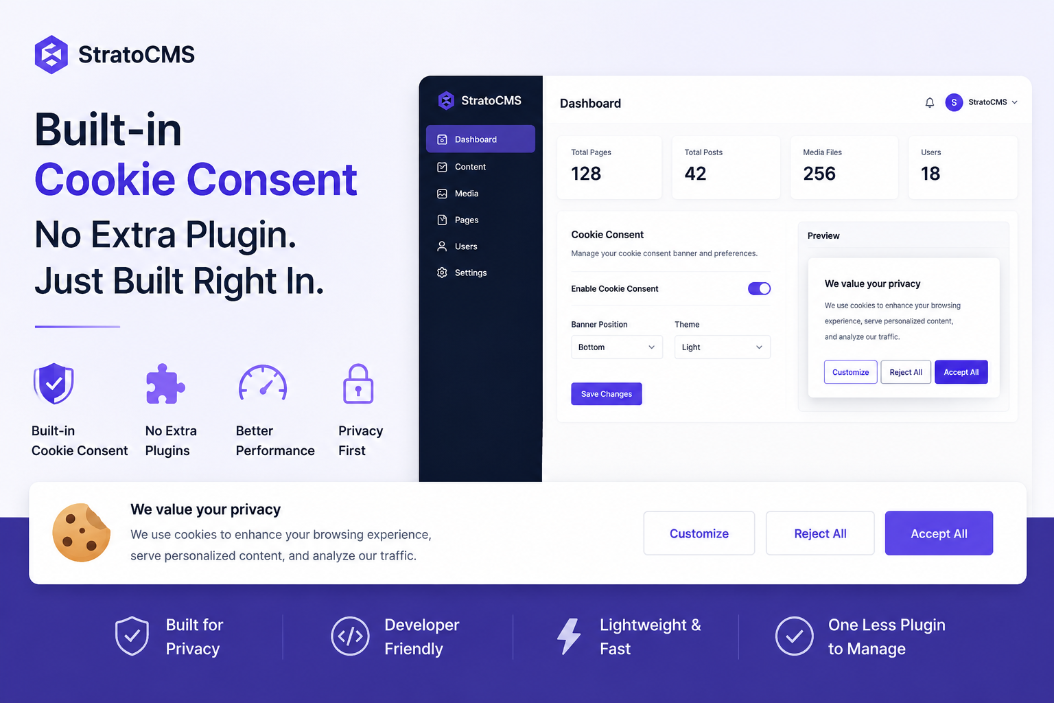 Cookie Consent Without Another Plugin: Built Into StratoCMS